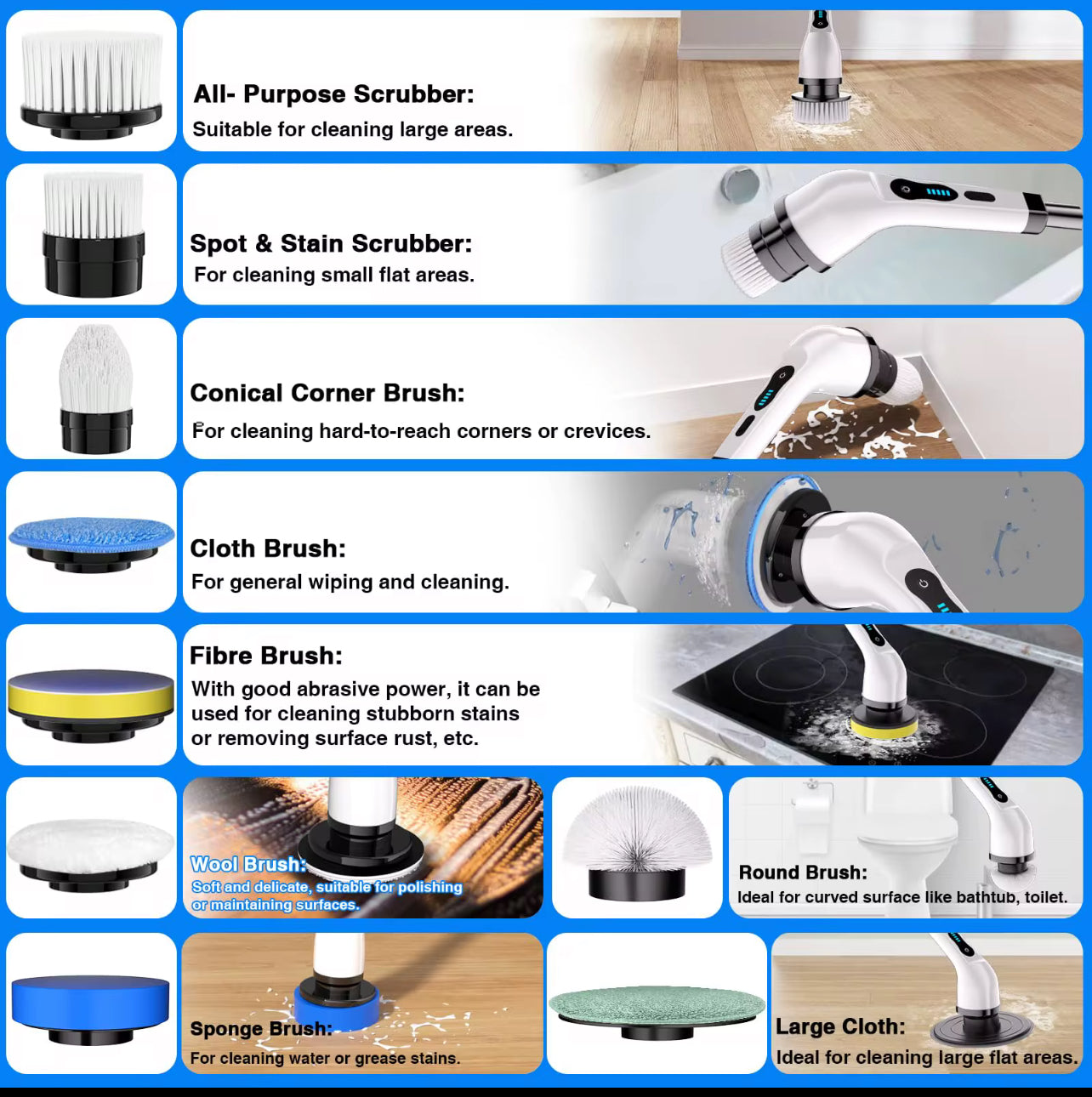 Electric Spin Scrubber – 9 in 1 Cleaning Power