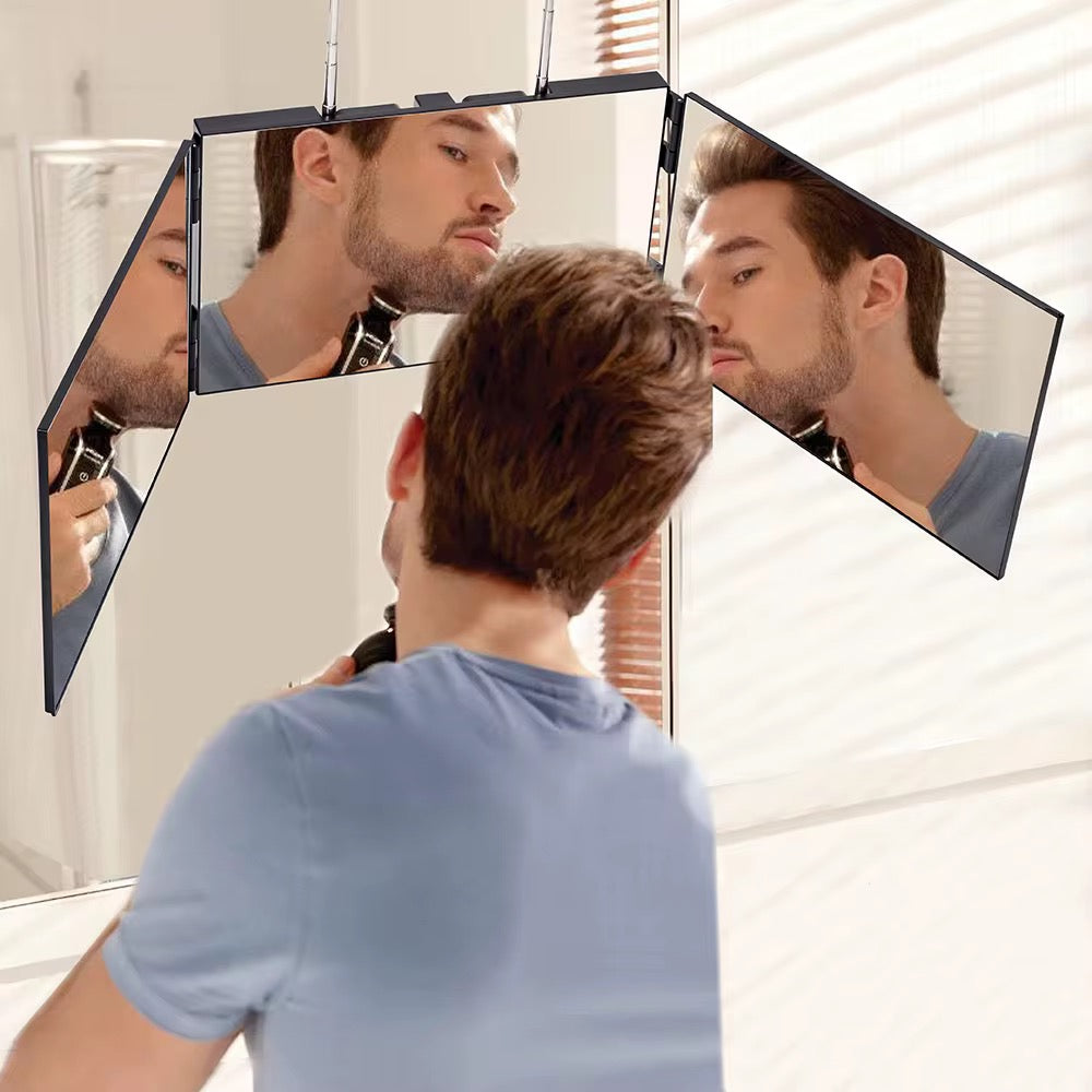 360° LED Barber Mirror – Portable & Rechargeable